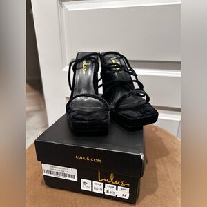 Lulu's Elegant Black Strappy Heels